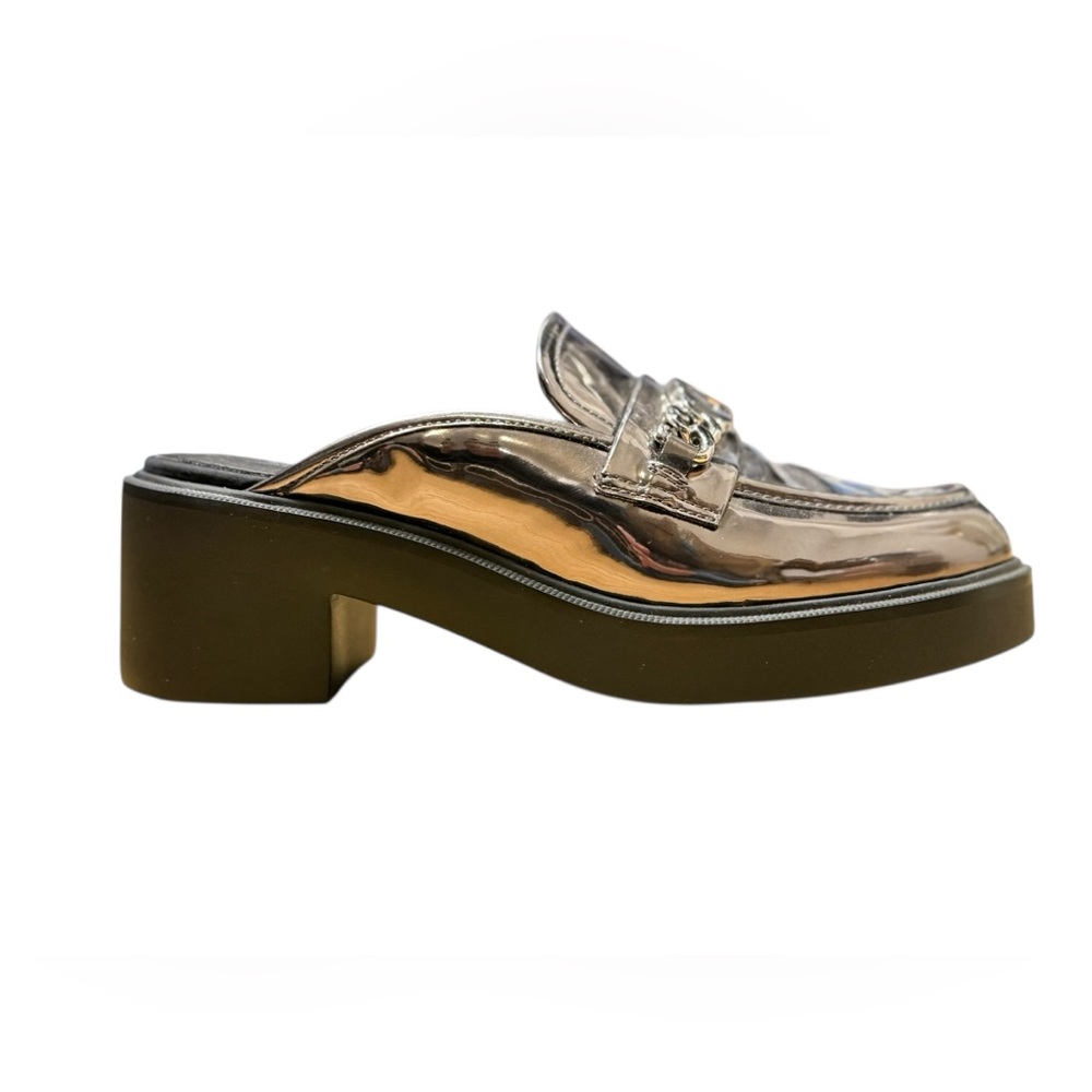 NWOT - Naturalizer Ayden Platform Mules with Chain Detail in Pewter Size 6.5 - Picture 5 of 9